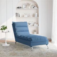 Chaise Longue con Cuscini Blu in Tessuto 379474