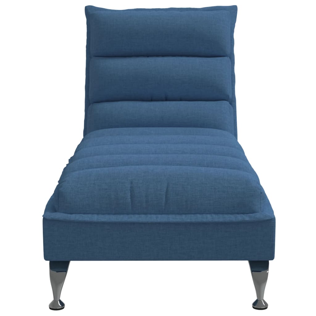 Chaise Longue con Cuscini Blu in Tessuto 379474
