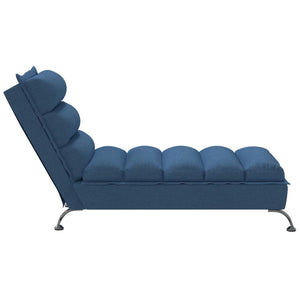 Chaise Longue con Cuscini Blu in Tessuto 379474