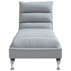 Chaise Longue Massaggi con Cuscini Grigio Chiaro in Tessuto 379475