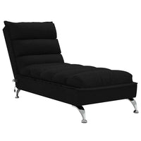 Chaise Longue Massaggi con Cuscini Nero in Tessuto 379477