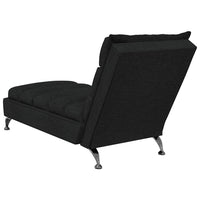 Chaise Longue Massaggi con Cuscini Nero in Tessuto 379477