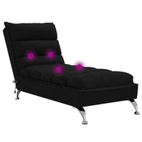 Chaise Longue Massaggi con Cuscini Nero in Tessuto 379477