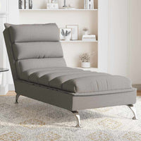Chaise Longue Massaggi con Cuscini Tortora in Tessuto 379479