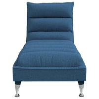 Chaise Longue Massaggi con Cuscini Blu in Tessuto 379481