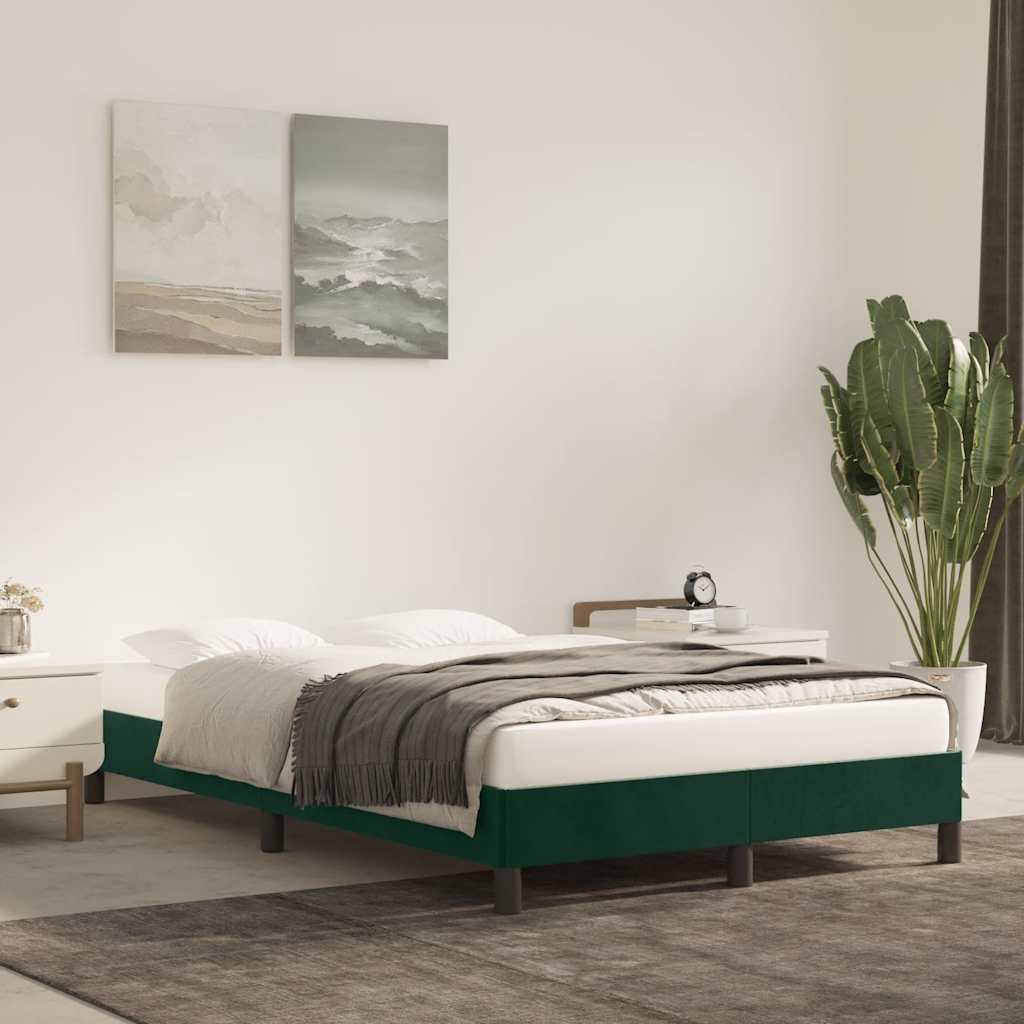 Giroletto senza Materasso-Struttura Letto Verde Scuro 120x190 cm Velluto 721148