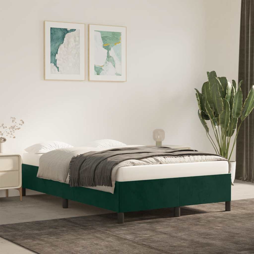 Giroletto senza Materasso-Struttura Letto Verde Scuro 120x190 cm Velluto 712098