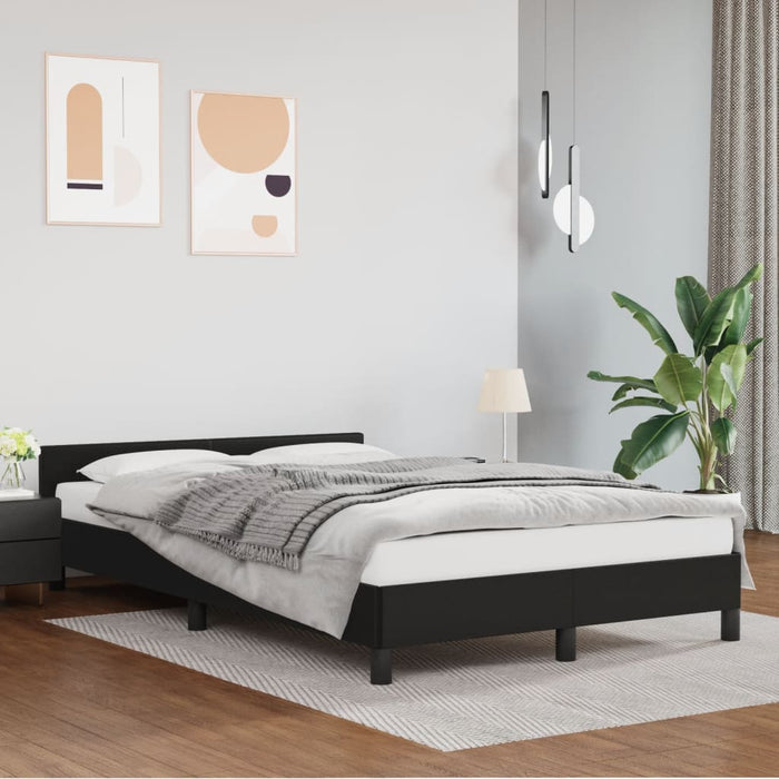 Giroletto senza Materasso-Struttura Letto Nero 120x190 cm Similpelle 903409