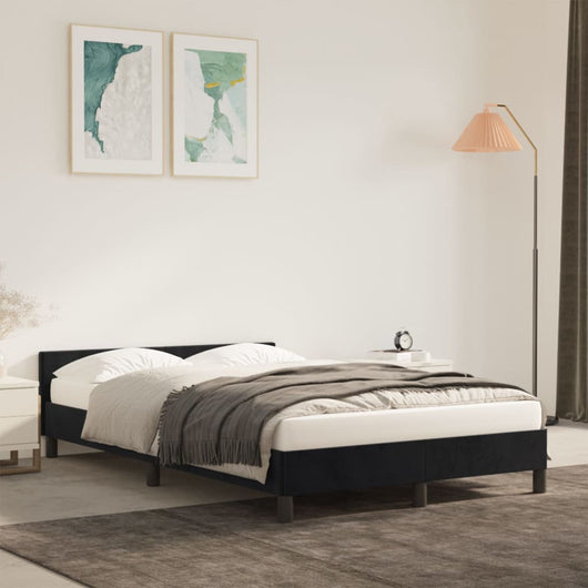Giroletto senza Materasso-Struttura Letto Nero 120x190 cm Velluto 959213