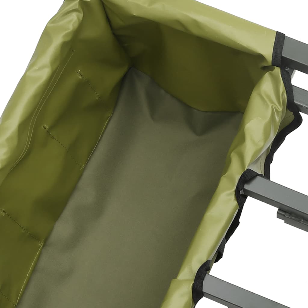 Carrello da Pesca Verde con 2Ruote Acciaio Verniciato a Polvere 94870