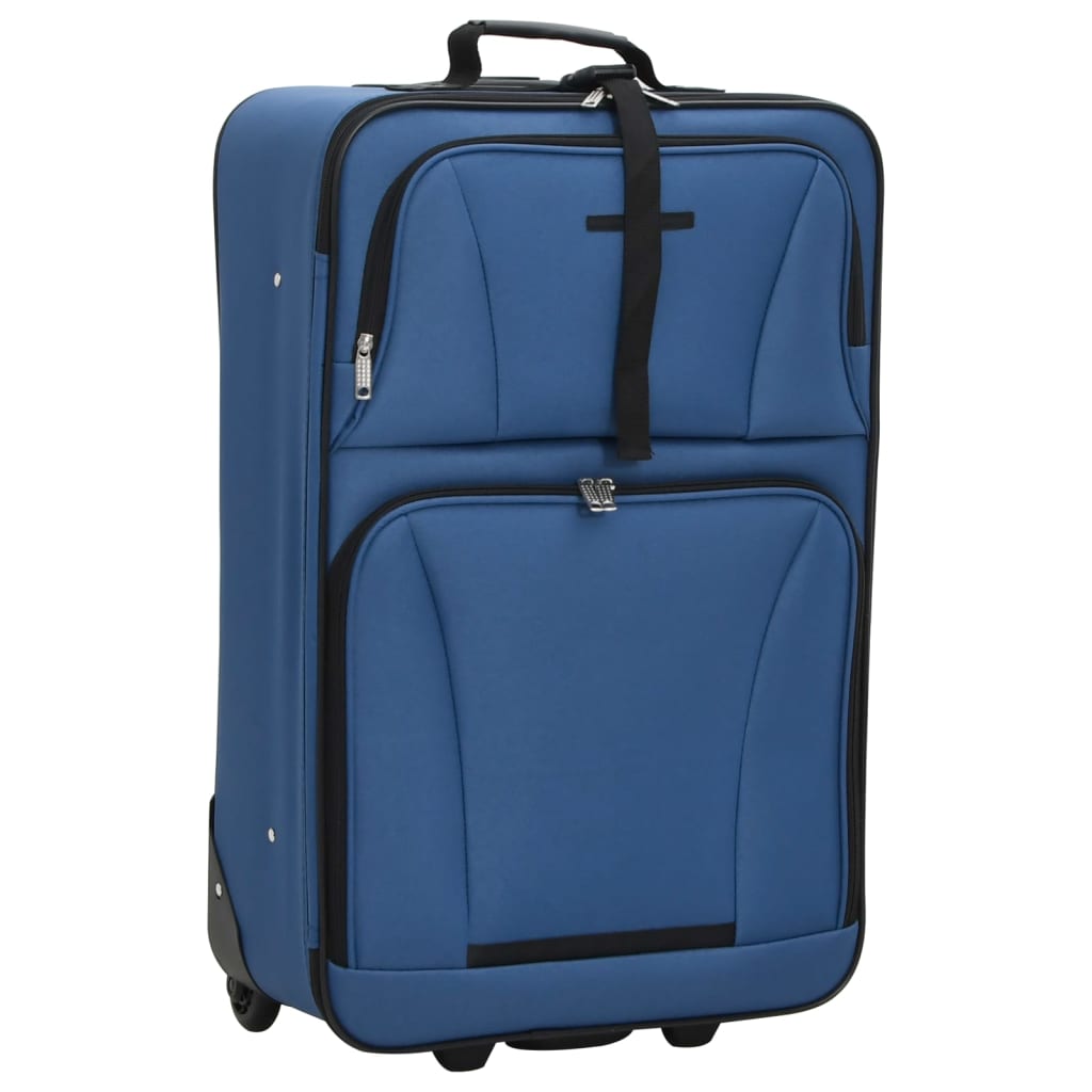Set Valigie da Viaggio 5 pz Blu in Tessuto 4002829