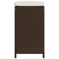 Sgabelli da Bar con Cuscini 2 pz Marroni in Polyrattan