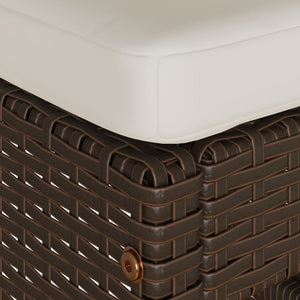 Sgabelli da Bar con Cuscini 2 pz Marroni in Polyrattan 368685