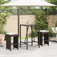 Sgabelli da Bar con Cuscini 2 pz Marroni in Polyrattan 368685
