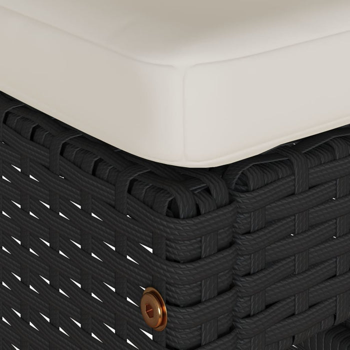 Sgabelli da Bar con Cuscini 2 pz Neri in Polyrattan