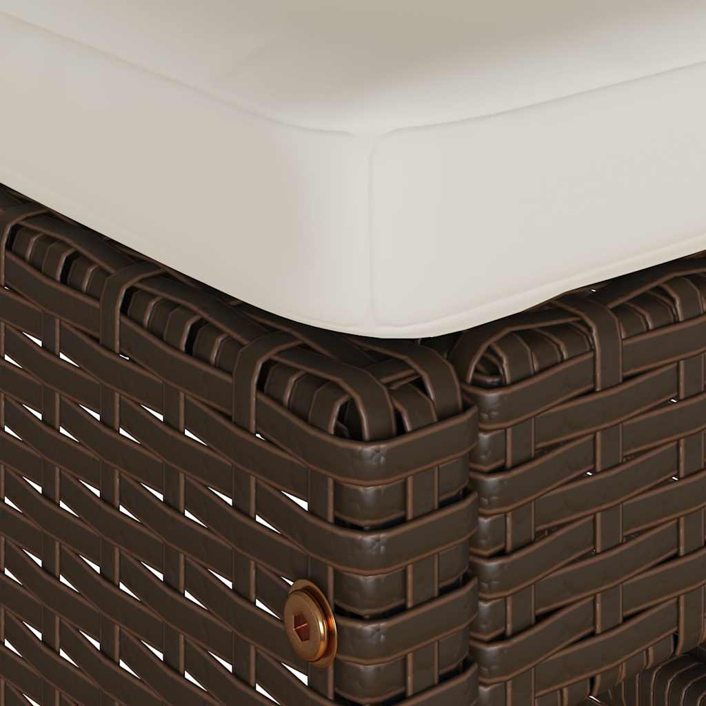 vidaXL Sgabelli Bar da Giardino con Cuscini 4 pz Marroni in Polyrattan