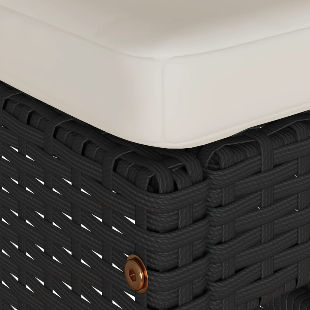 Sgabelli da Bar con Cuscini 4 pz Neri in Polyrattan 368689