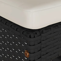 vidaXL Sgabelli da Bar con Cuscini 4 pz Neri in Polyrattan