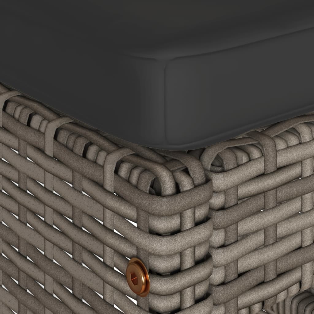 Sgabelli da Bar con Cuscini 4 pz Grigi in Polyrattan