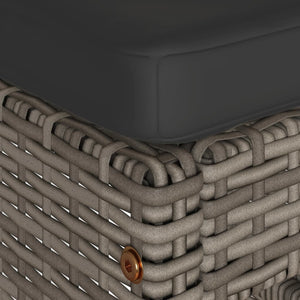 Sgabelli da Bar con Cuscini 4 pz Grigi in Polyrattan 368690