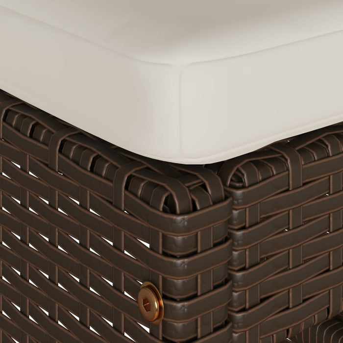 Sgabelli Bar da Giardino con Cuscini 6 pz Marroni in Polyrattan