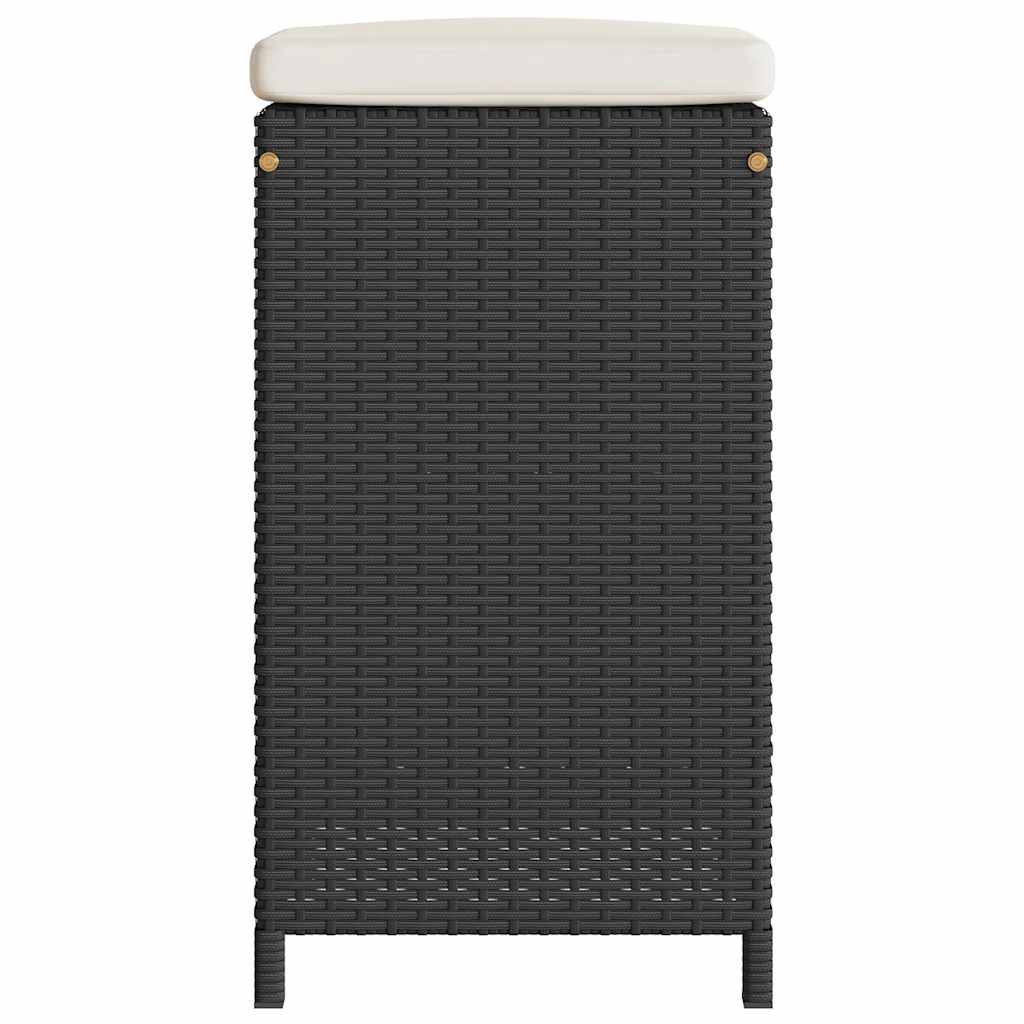 Sgabelli Bar da Giardino con Cuscini 6 pz Neri in Polyrattan 368692