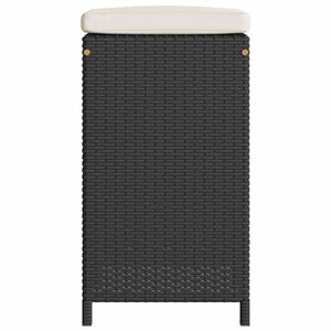 Sgabelli Bar da Giardino con Cuscini 6 pz Neri in Polyrattan 368692
