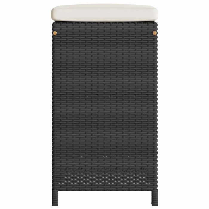 Sgabelli Bar da Giardino con Cuscini 6 pz Neri in Polyrattan 368692