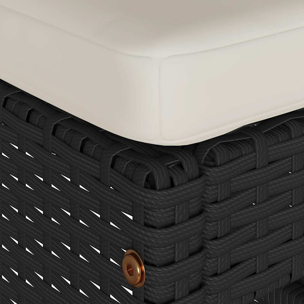 Sgabelli Bar da Giardino con Cuscini 6 pz Neri in Polyrattan