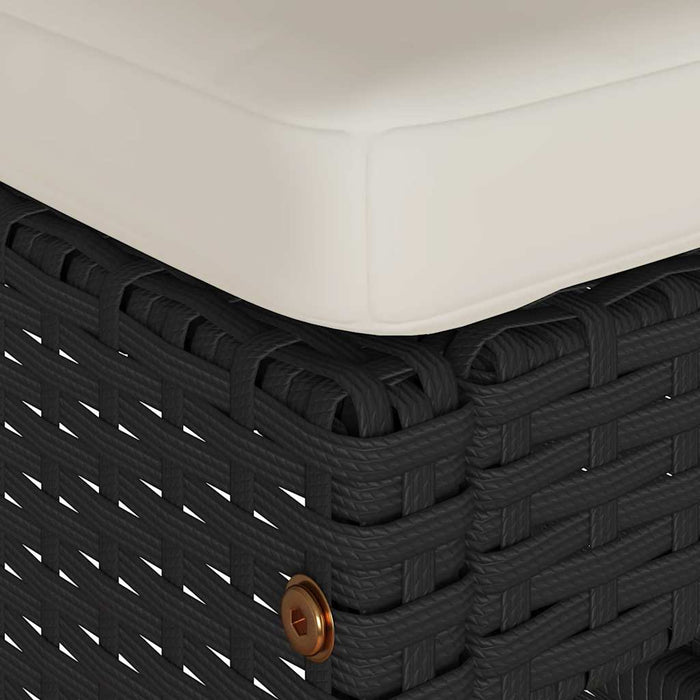 Sgabelli Bar da Giardino con Cuscini 6 pz Neri in Polyrattan