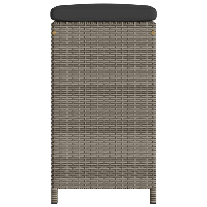 Sgabelli Bar da Giardino con Cuscini 6 pz Grigi in Polyrattan 368693