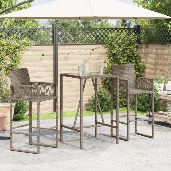 Tavolo da Bar da Esterno Grigio 70x70x110 cm in Polyrattan 368695