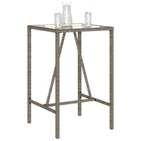 Tavolo da Bar da Esterno Grigio 70x70x110 cm in Polyrattan 368695