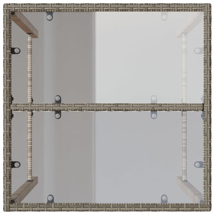 Tavolo da Bar da Esterno Grigio 70x70x110 cm in Polyrattan 368695