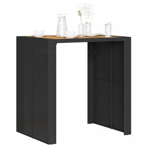 Tavolo Bar da Giardino Piano in Acacia 105x80x110 cm Polyrattan 368696
