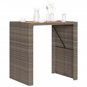 Tavolo Bar da Giardino Piano in Acacia 105x80x110 cm Polyrattan 368697