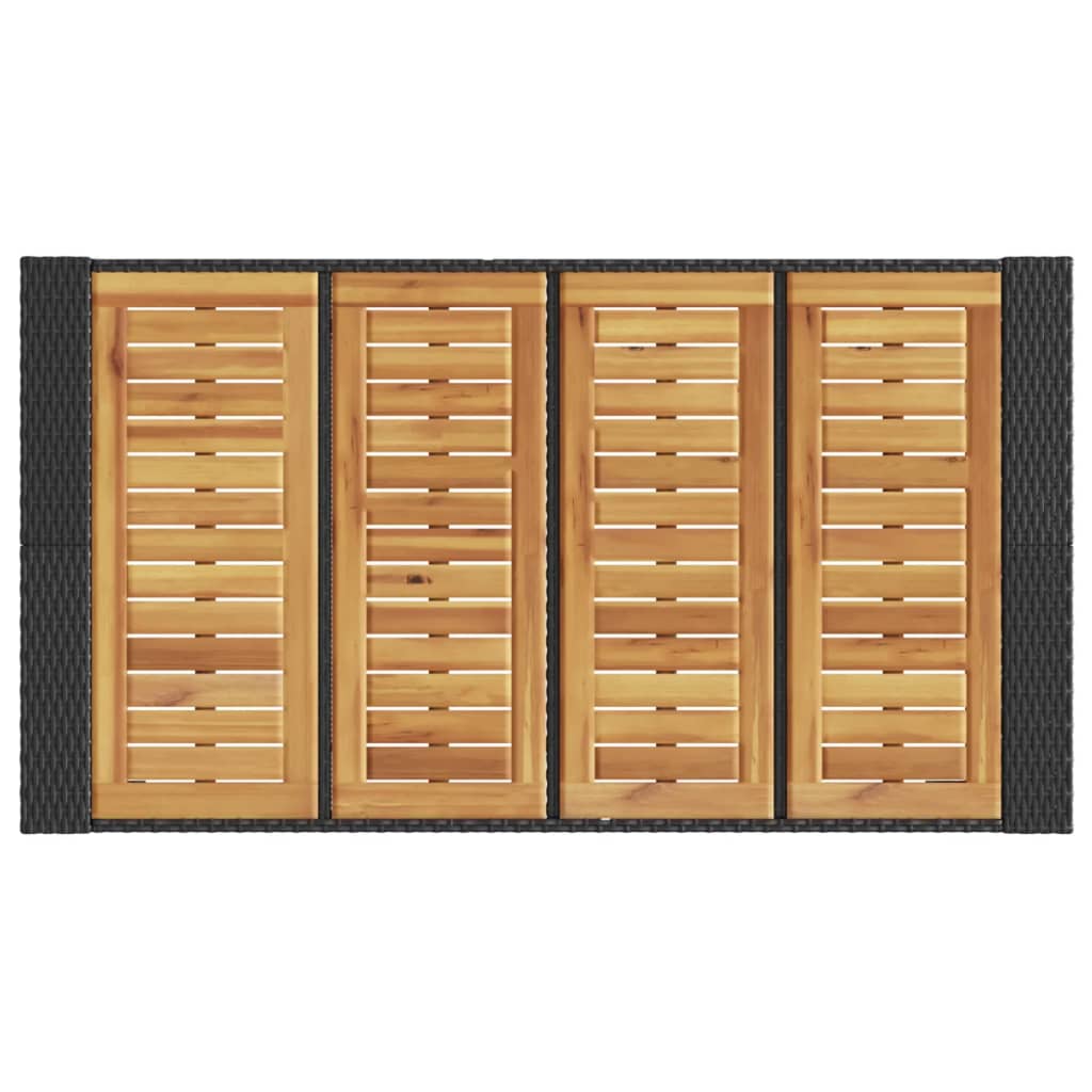 Tavolo Bar da Giardino Piano in Acacia 145x80x110 cm Polyrattan 368698