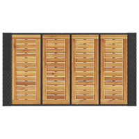 Tavolo Bar da Giardino Piano in Acacia 145x80x110 cm Polyrattan 368698