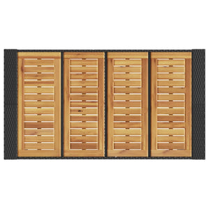 Tavolo Bar da Giardino Piano in Acacia 145x80x110 cm Polyrattan 368698