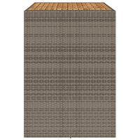 Tavolo Giardino Piano in Acacia Grigio 145x80x110 cm Polyrattan 368699