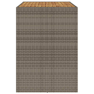 Tavolo Giardino Piano in Acacia Grigio 145x80x110 cm Polyrattan 368699