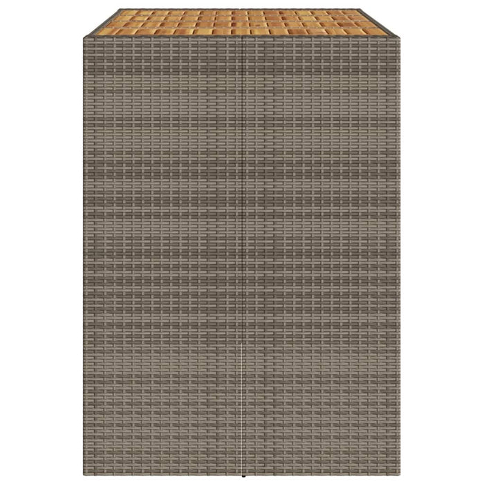 Tavolo Giardino Piano in Acacia Grigio 145x80x110 cm Polyrattan 368699
