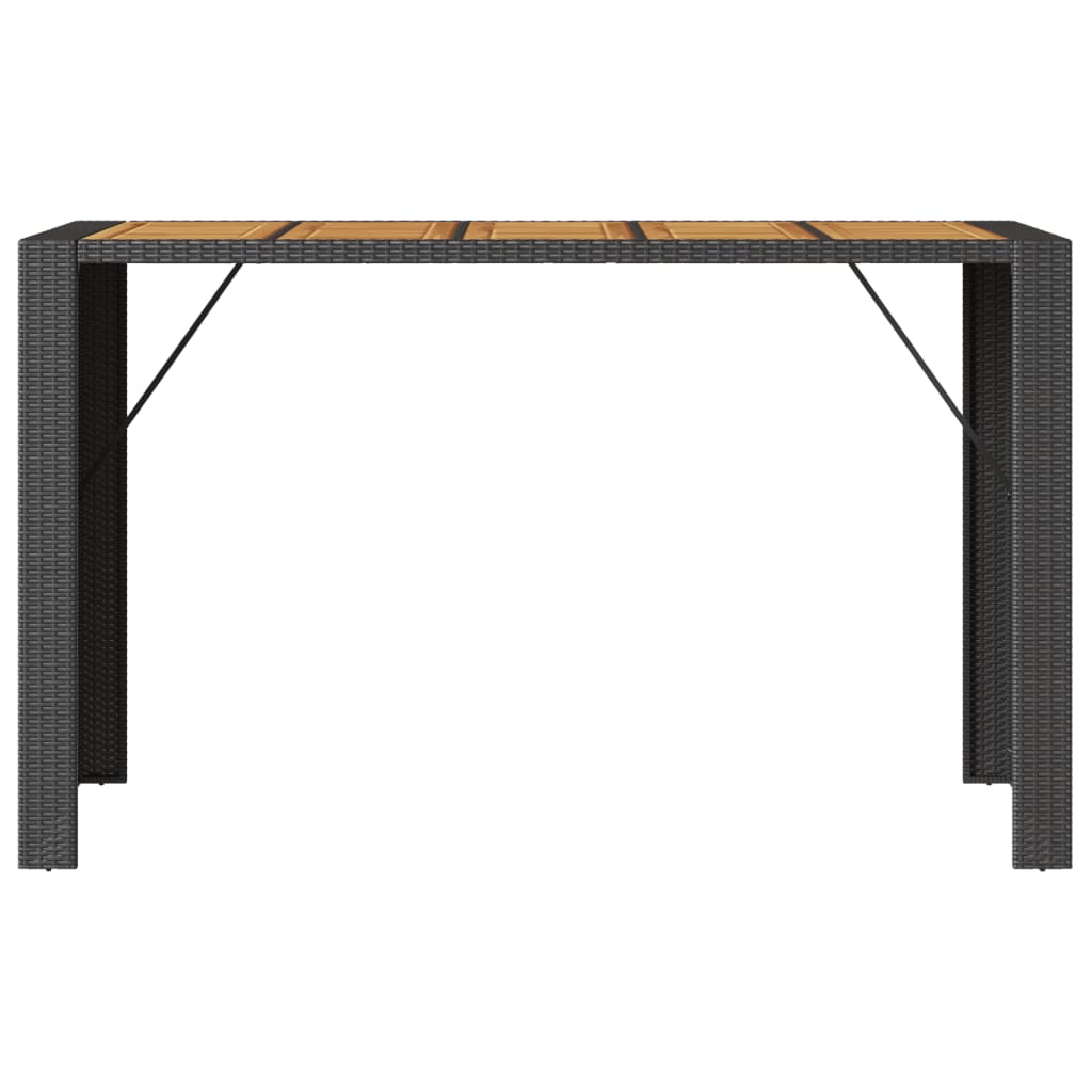Tavolo Bar da Giardino Piano in Acacia 185x80x110 cm Polyrattan 368700