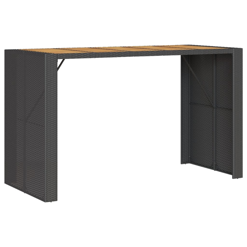 Tavolo Bar da Giardino Piano in Acacia 185x80x110 cm Polyrattan 368700