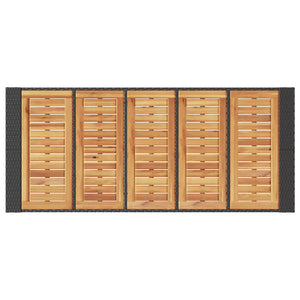 Tavolo Bar da Giardino Piano in Acacia 185x80x110 cm Polyrattan 368700