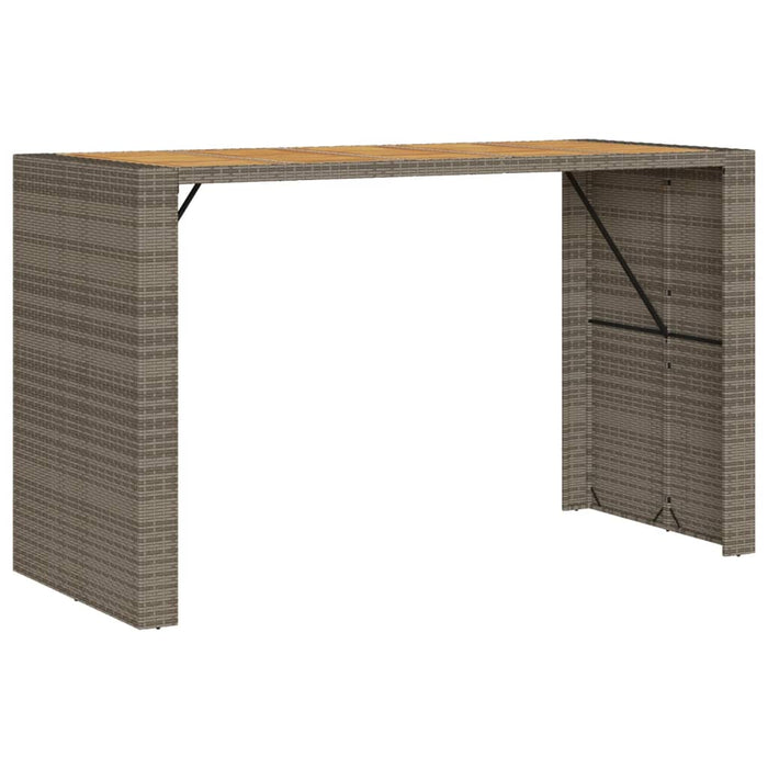 Tavolo Bar da Giardino Piano in Acacia 185x80x110 cm Polyrattan 368701