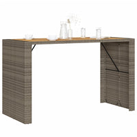 Tavolo Bar da Giardino Piano in Acacia 185x80x110 cm Polyrattan 368701