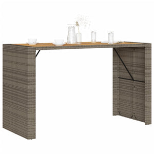 Tavolo Bar da Giardino Piano in Acacia 185x80x110 cm Polyrattan 368701