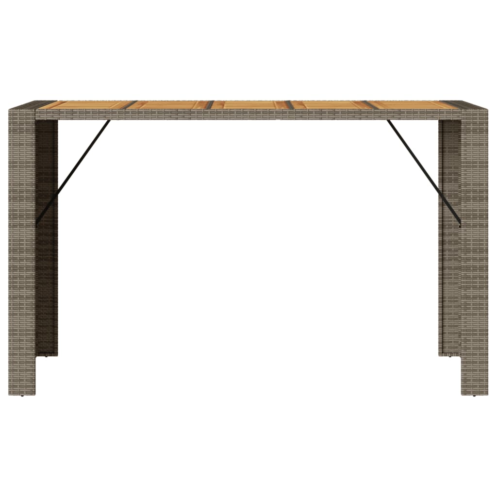 Tavolo Bar da Giardino Piano in Acacia 185x80x110 cm Polyrattan 368701