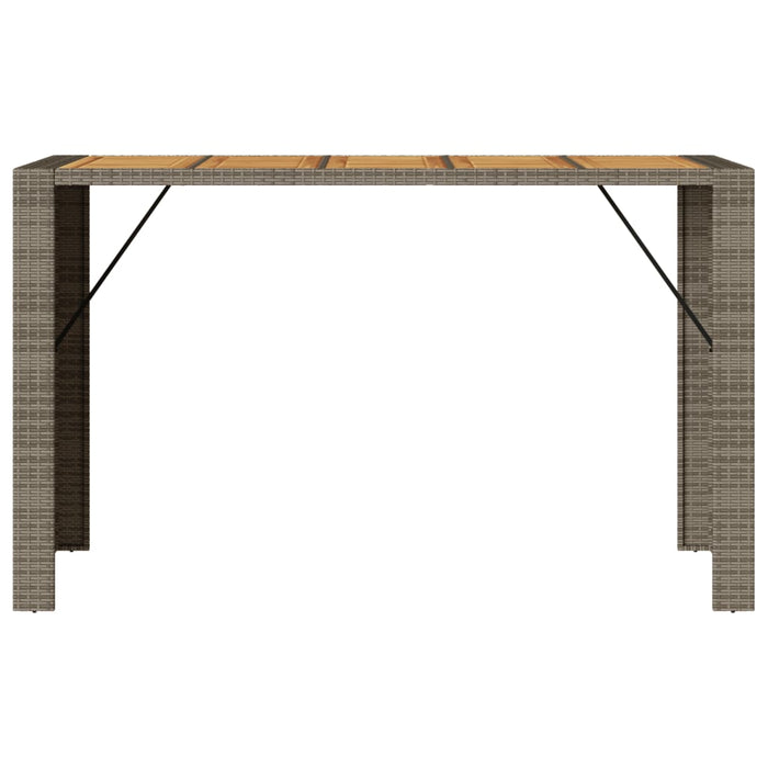Tavolo Bar da Giardino Piano in Acacia 185x80x110 cm Polyrattan 368701
